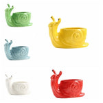 cache pot escargon sculpté créatif animalier jaune vert bleu rouge blanc maison