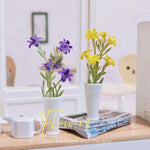 vases blancs rayés accessoires poupées résine moderne décoration table fleurs artificielles