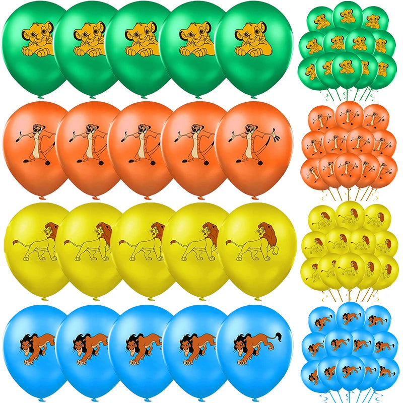 Ballons anniversaire Roi Lion Simba lot de 12