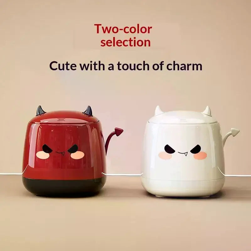 poubelle décorative pot sucre rouge visage mignon cornes noires moderne cartoon
