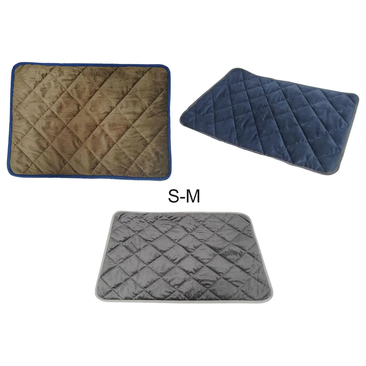 tapis autochauffant animaux lavable antidérapant soft quilté moderne gris bleu marron