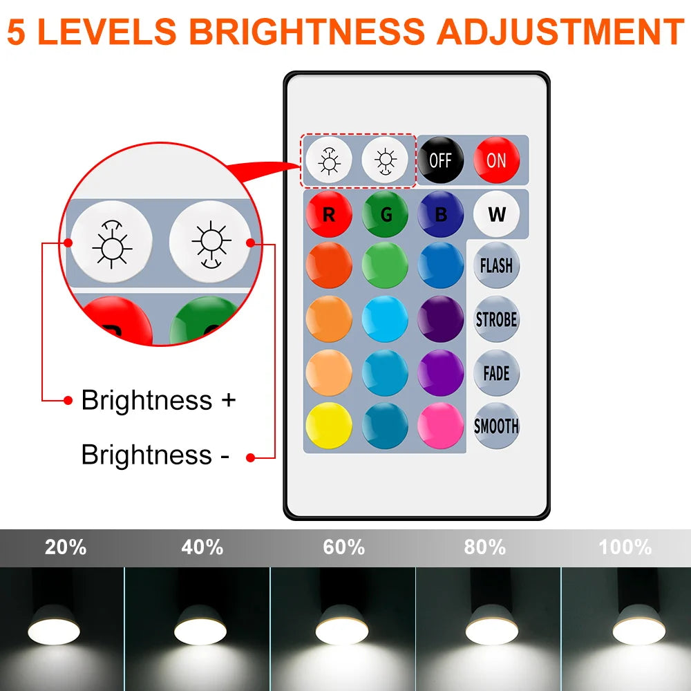 ampoule led rgb e27 e14 gu10 mr16 blanc moderne télécommande