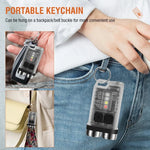 lampe torche rechargeable portable led porte clés compact moderne boutons commande noir transparent