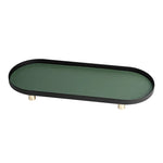 plateau ovale moderne plateau rangement métal couleur beige doré matériau mat opacité vis dorées