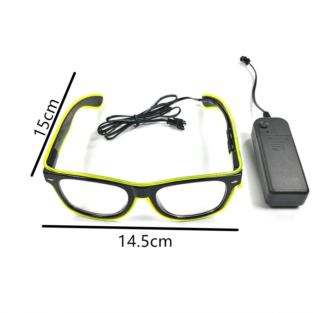 lunettes soleil lumineuses clignotantes filament led occasion fête moderne couleurs vives variées