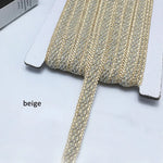 ruban dentelle marron violet or gris beige texture tissée moderne 14mm polyester