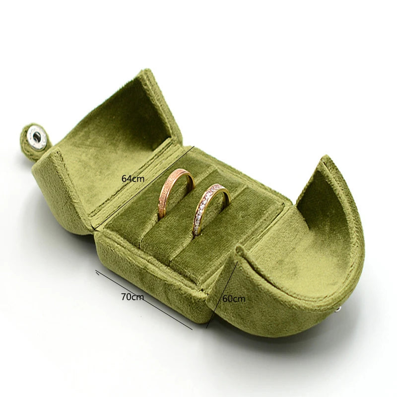 boîtes bijoux velours vert olive classique boutons pression boucles d'oreilles clover bague or collier