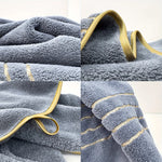 serviettes bain blanches grises bleu marine rayures dorées absorbantes maison bain moderne 70x140cm