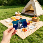 autocollants protection cartes credit dessin anime personnalisables adhésifs modernes bleu noir violet