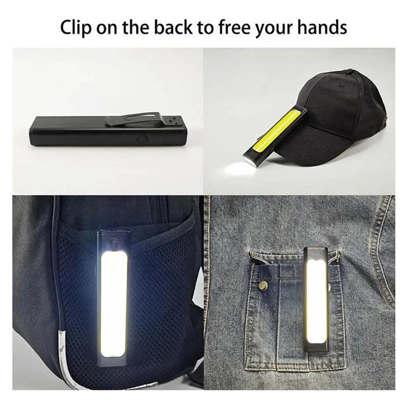torche led rechargeable lumineuse camping extérieur clips usb magnectique haute luminosité