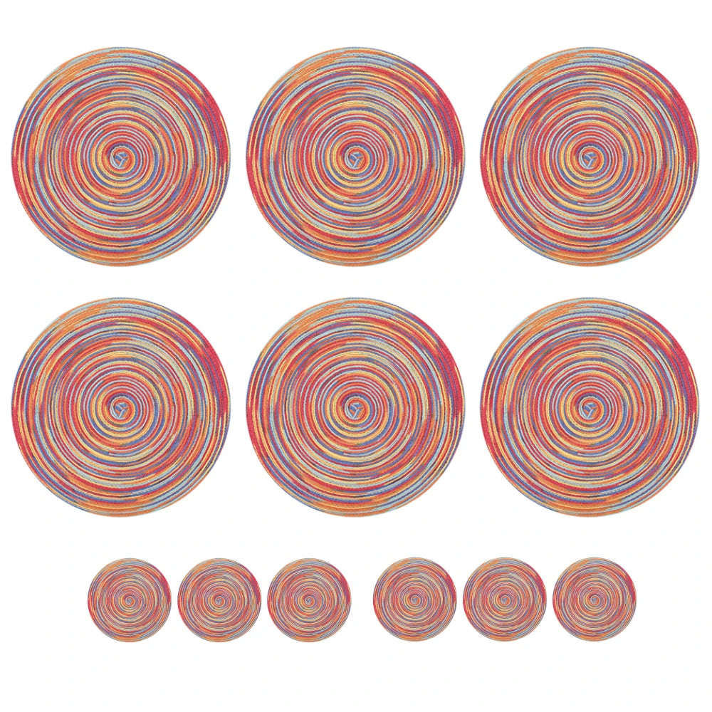 placemats tissés moderne beige marron noir gris clair spirale respectueux environnement