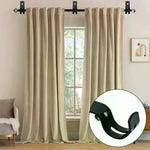 support rideau mural rétractable métal moderne vis fixations noir chambre coucher dormir accessoire