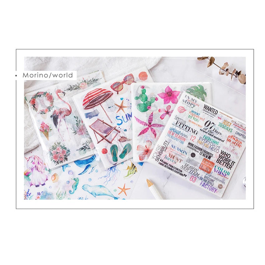 autocollants multicolores floral aquarelle animaux géométriques opaques scrapbooking diy carnet notes
