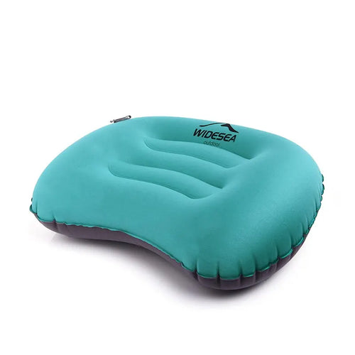 coussin gonflable vert pratique portable valve gonflage sac rangement camping voyageextérieur couchage