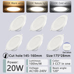 spots led blancs modernes 10w 14w 17w 20w 24w 6w commutateur rotatif ac100240v