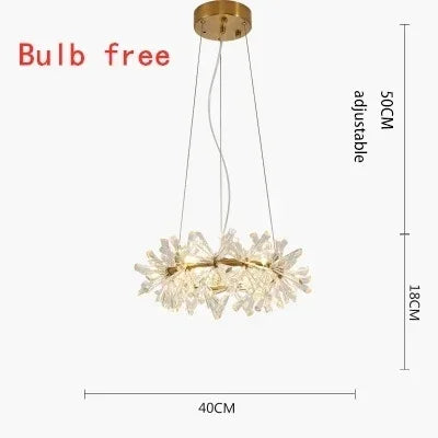 lustre suspension moderne cristal doré transparent luminaires salon luxe géométrique