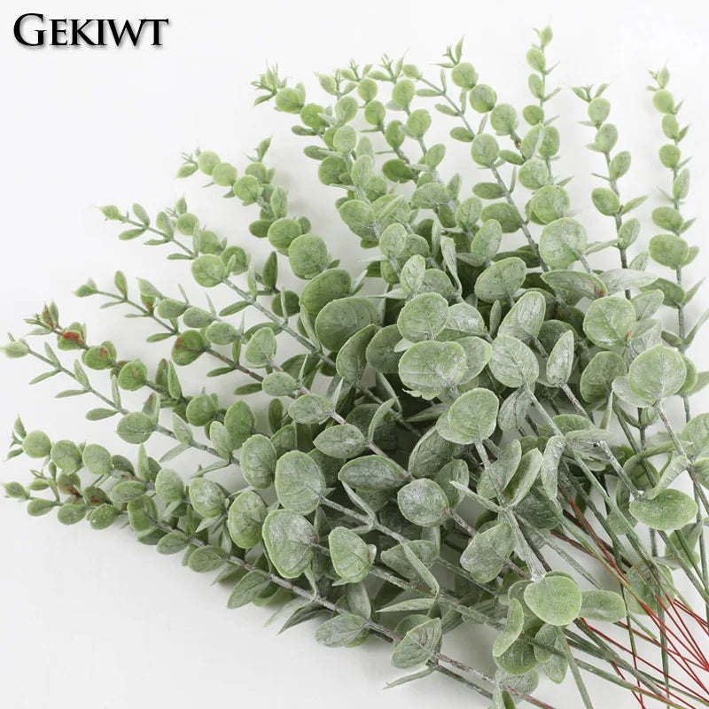 décoration moderne feuilles eucalyptus artificielles or vert extérieur intérieur mariage noël 10pcs 20pcs