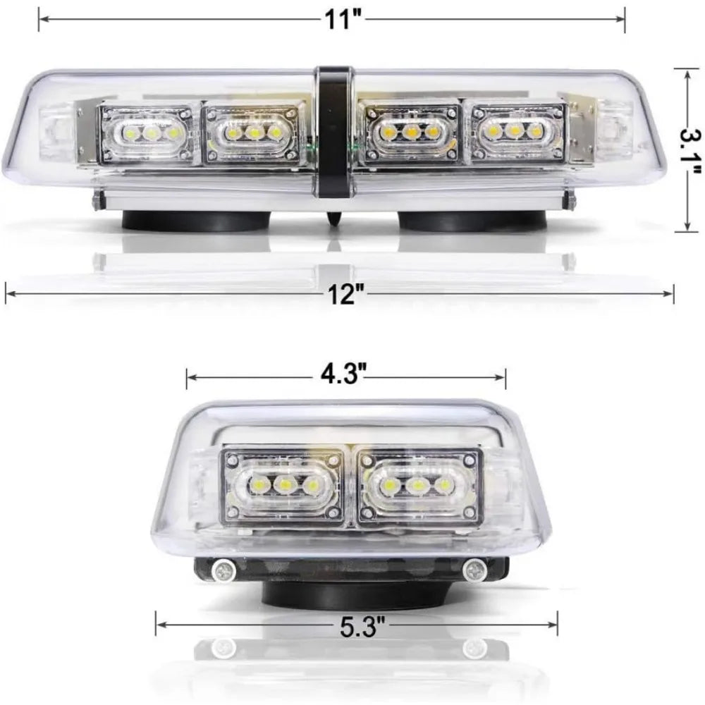 feu secours vehicule led stroboscopique aimant transparent jaune moderne 12v 24v