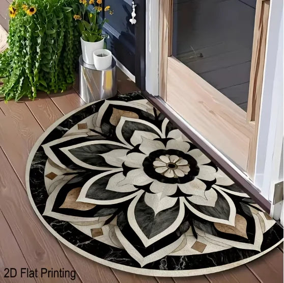 tapis moderne antidérapant tournesols motifs floraux noir jaune rouge 40x60cm 50x80cm 60x90cm