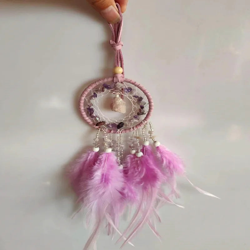 attrape rêves ethnique plumes filetage boho chic crochets ornement suspendu