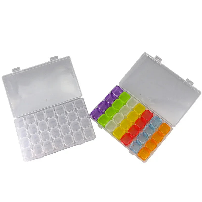 boîte rangement bijoux transparent grands compartiments 28 petits compartiments clips