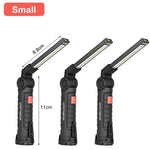 lampe torche rechargeable aimantée port usb type led camping noir.texture anti dérapante.mode faible haute