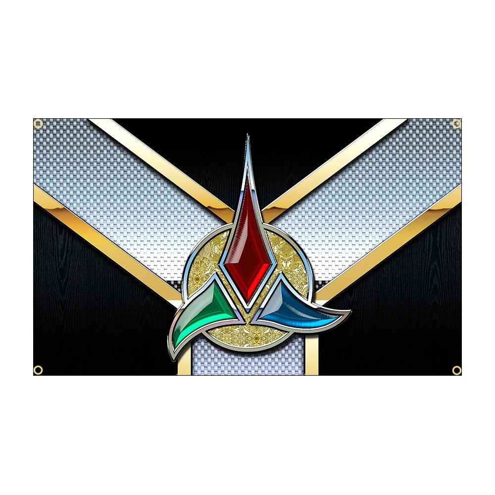 drapeau star trek logo moderne rouge blanc noir bleu doré vertmarine gris