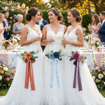 accessoires mariage bohème fleurs artificielles roses feuilles vertes rubans cercles dorés demoiselles honneur