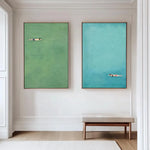 affiches modernes vert bleu paysage toile sans cadre 40x50cm 50x70cm cadre bois