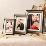 cadre photo rectangle résine noir doré texture bois classique intérieur photo souvenir artwork