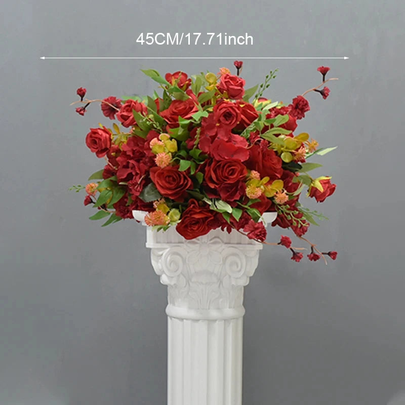 décorations extérieures colonnes romaines blanches vases ornements classiques fêtes anniversaires mariageextérieur