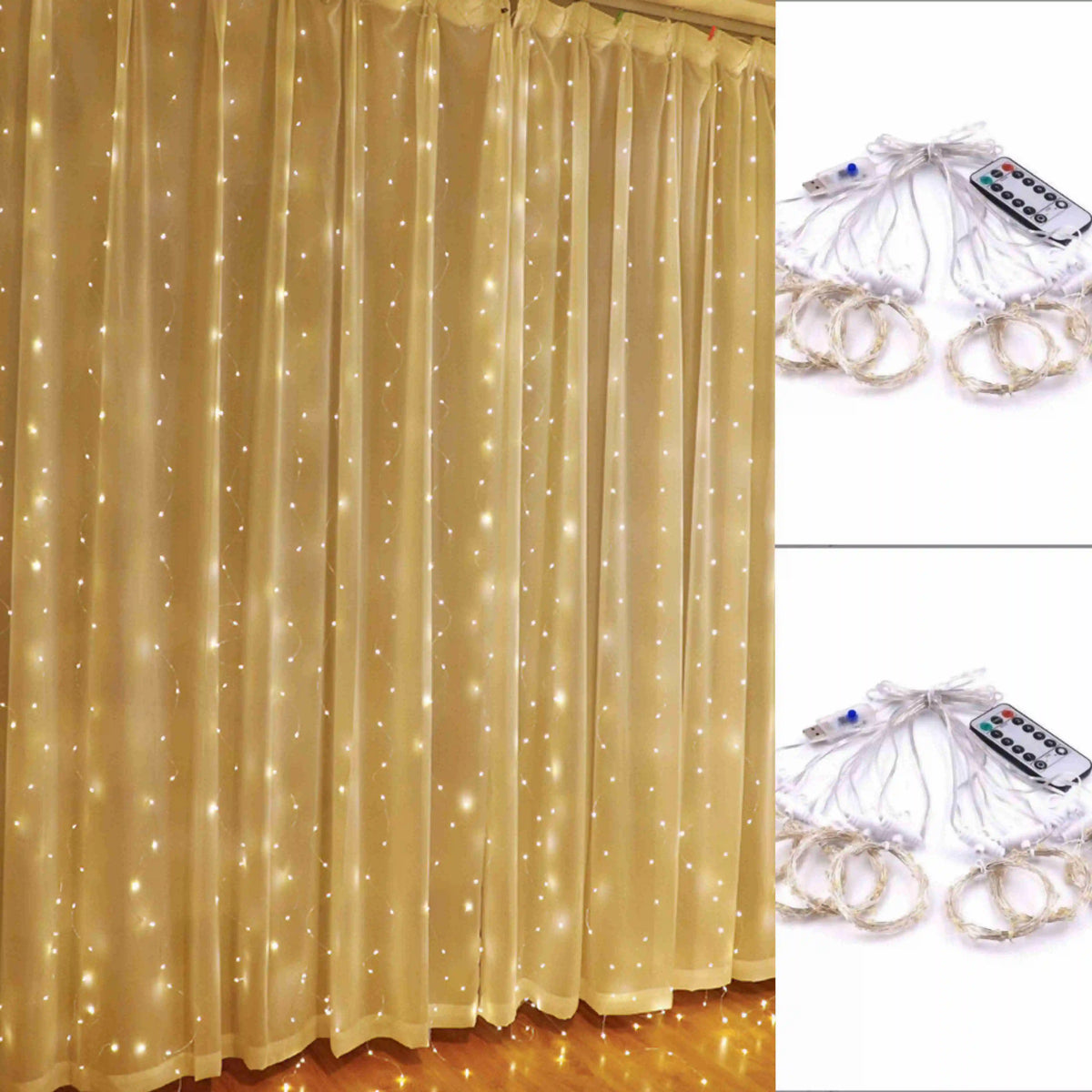 guirlande lumineuse étoiles blanc doré moderne télécommande festive noël décoration maison