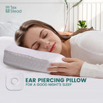 coussin oreille mousse mémoire forme hexagonale gris moderne literie 23cm 9cm