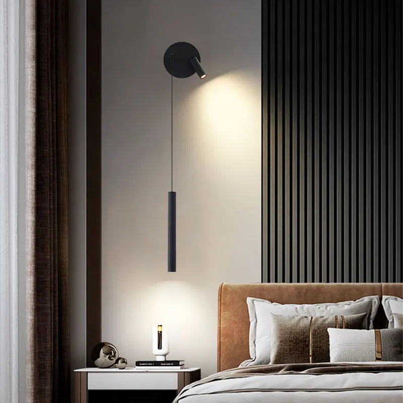 lampes murales led modernes orientables noir minimaliste chambre coucher étude entrée