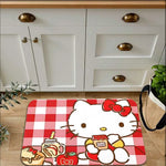 tapis dessin animé hello kitty carreaux rouge blanc salon chambre coucher mignon résistant décoloration