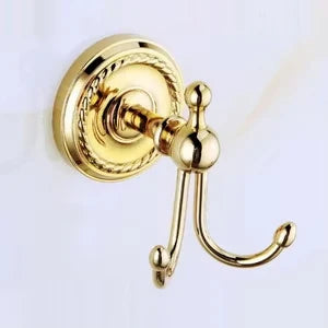 Accessoires salle bain ensemble doré classique porte serviettes rangement brosse dents poignée dorée serviette