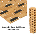 tapis sol salle bain moderne naturel bambou antidérapant facile entretien rapide séchage carrés tissés
