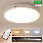lampe led plafonnier moderne rechargeable télécommande 10000mAh blanc opacité minimaliste