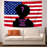 tapisserie personnalisée drapeau américain portrait rouge blanc bleu violet décoration intérieure patriotique chambre salon