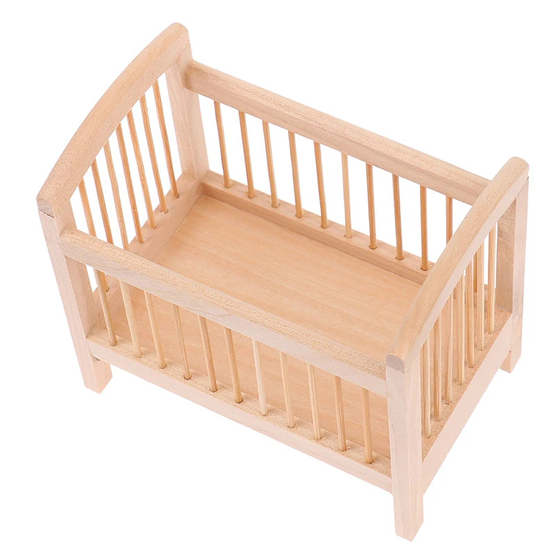 berceau miniature bois naturel clair moderne minimaliste enfant décoration chambre fantaisie