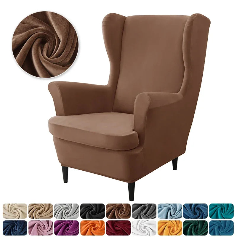 housse fauteuil oreilles velours extensible repose pied salon salon chambre