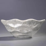 bassin decoratif moderne blanc beige ondule texture brillante vase decoratif simple