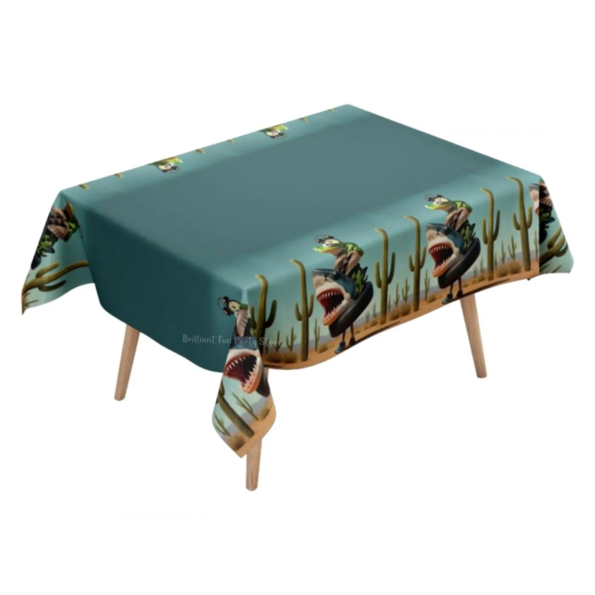 nappes jetables occassions fêtes anniversaires enfants motifs personnages cactus western opaques bleu vert marron