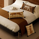 coussin carré léopard velours beige moderne décoration intérieure 45x45cm 55x55cm