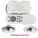 contrôleur lumière ventilateur blanc moderne télécommande variateur intensité six vitesses led application smartphone
