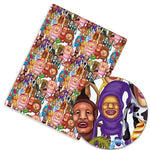 tissu imprimé personnages animés rose bleu noir coton polyester bricolage patchwork matelassé