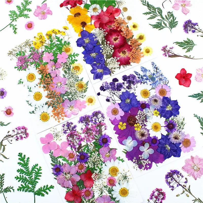 fleurs séchées composition artisanale violet bleu rose blanc vert décoration uv epoxy fills bijoux