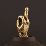 ornement métal doré sculpté statuette animale compagnie rétro vintage opaque miniature collection deco