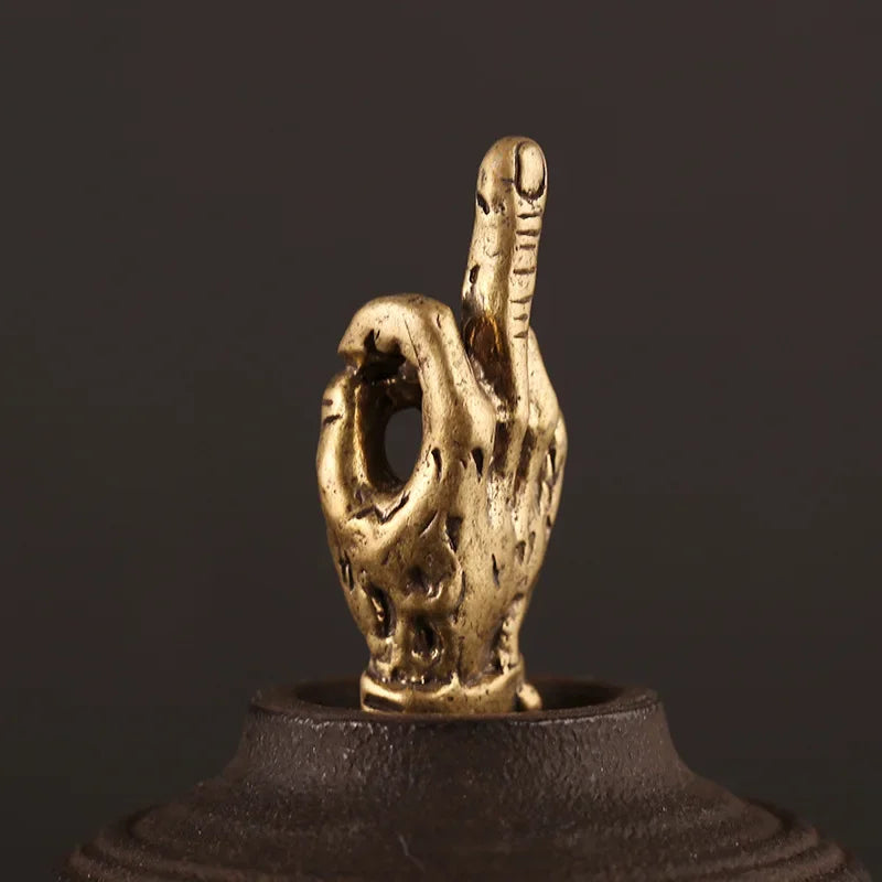 ornement métal doré sculpté statuette animale compagnie rétro vintage opaque miniature collection deco