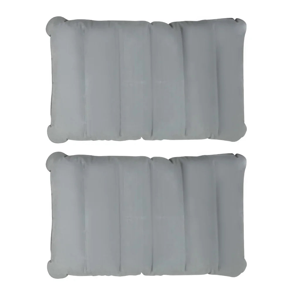 coussin gonflable voyage bleu rouge gris confortable portable valve gonflage